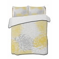 thumbnail image 2 of Yellow White Twin XL Size Down Alternative Comforter,Lightweight Comforter Quilt Bedding Set with Pillow Shams Abstract Grey Chrysanthemum Flower Floral All Seasons Bed Comforter Duvet Insert 68"x98", 2 of 7
