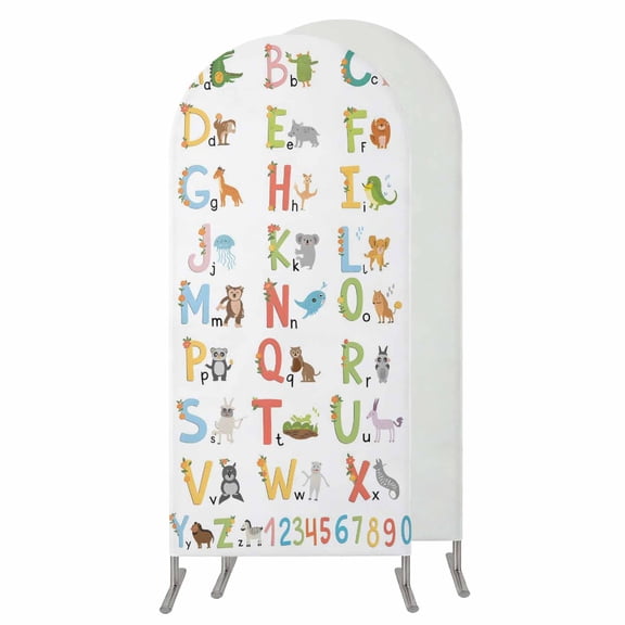 Arch Backdrop Cover 6 FT, Spandex Wedding Arch Stand Covers Stretchy Backdrop, Round Top Party Arched Background for Birthday Event Baby Shower Decorations