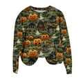 thumbnail image 2 of CLOISE Womens Halloween Sweatshirts Funny Pumpkin Graphic Oversized Sweatshirts Fall Long Sleeve Crewneck Hoodies Shirts Comfy Blouses Holiday Party Outfits Orange 2XL Spooky, 2 of 4