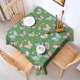 thumbnail image 2 of Cartoon Butterfly Flower Leaf Green Pattern Square Tablecloth,Waterproof Square Table Cover,Wipeable Spillproof Washable Table Cover for Home Kitchen Party Decor 52"x52"(132x132cm), 2 of 6