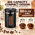 thumbnail image 4 of MoonTrek 60fl oz Airtight Coffee Canister with Scoop, Includes Insulated Mug, 4 of 7