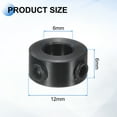 thumbnail image 2 of Uxcell 4pack Set-Screw Collars 6mm Bore, 1045 Steel Shaft Collars, 12mm OD, 6mm Width Axle Collar Clamp for Linear Rod Shaft Guide, 2 of 6