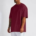 thumbnail image 2 of Black T Shirts for Men 3xl Boat Neck Plain 1/4 Short Sleeve Basic Active Tops Loose Fit Summer Casual Outdoor Basic Activewear,Red,XXXL, 2 of 4