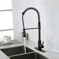 thumbnail image 2 of KEINXS Kitchen faucet commercial solid brass single handle single lever pull down sprayer spring kitchen sink faucet matte black, 2 of 2