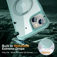 thumbnail image 6 of for iPhone 15 Plus Case with 360° Rotatable  Ring Stand [Compatible MagSafe] [ Grade Protection] Translucent Matte iPhone 15 Plus Phone Case for Women Men, Green, 6 of 14