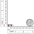 thumbnail image 3 of Gem Stone King 14K Yellow Gold Purple Amethyst and Black Diamond Three Stone Stud Earrings for Women (0.60 Cttw, Gemstone February Birthstone, Round 3MM), 3 of 4