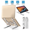 thumbnail image 5 of Moclever Laptop Stand Lifter Foldable Aluminum Desktop Holder Stand Angle Adjustable Tablet PC Holder Riser Ventilated Laptop Phone Tray, Silver, 5 of 12