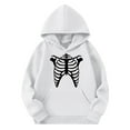 thumbnail image 4 of HomeDM Kids Boys Girls Sweatshirts Casual Long Sleeve Hoodie Sweatshirts with Pocket Graphic Sweatershirt Pullover Tops - White/4-5 Years, 4 of 4