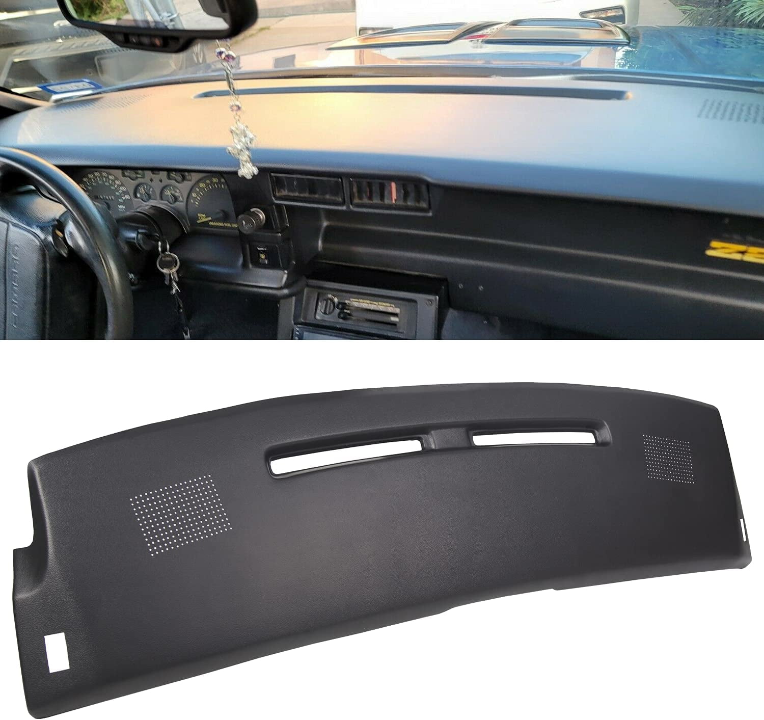 ECOTRIC Dash Pad Overlay Cover Cap Board Dashboard for 1984-1992 Chevy Camaro Replacement Shell Bezel