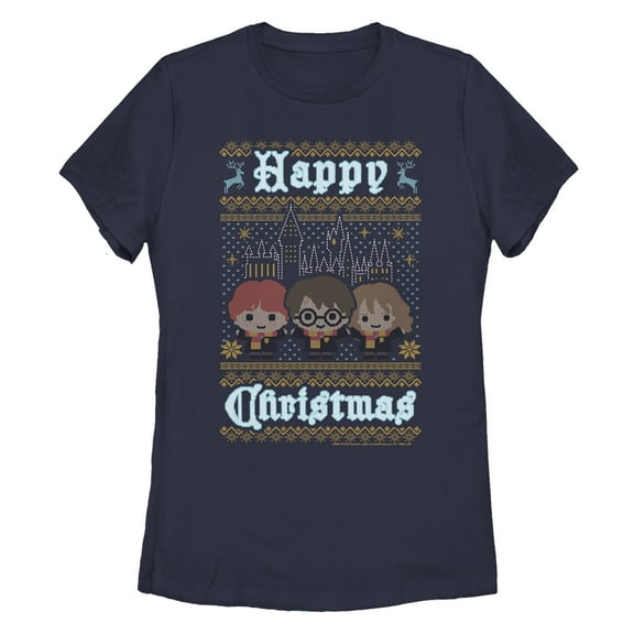 Women's Harry Potter Main Trio Ugly Sweater  Graphic T-Shirt