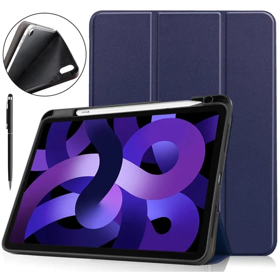 Case for iPad Air 11 inch M3 2025) / M2 2024, iPad Air 5th Generation 2022 / 4th Generation 2020 10.9 inch, Slim Smart Stand Cover with Pencil Holder, Universal Stylus Pen