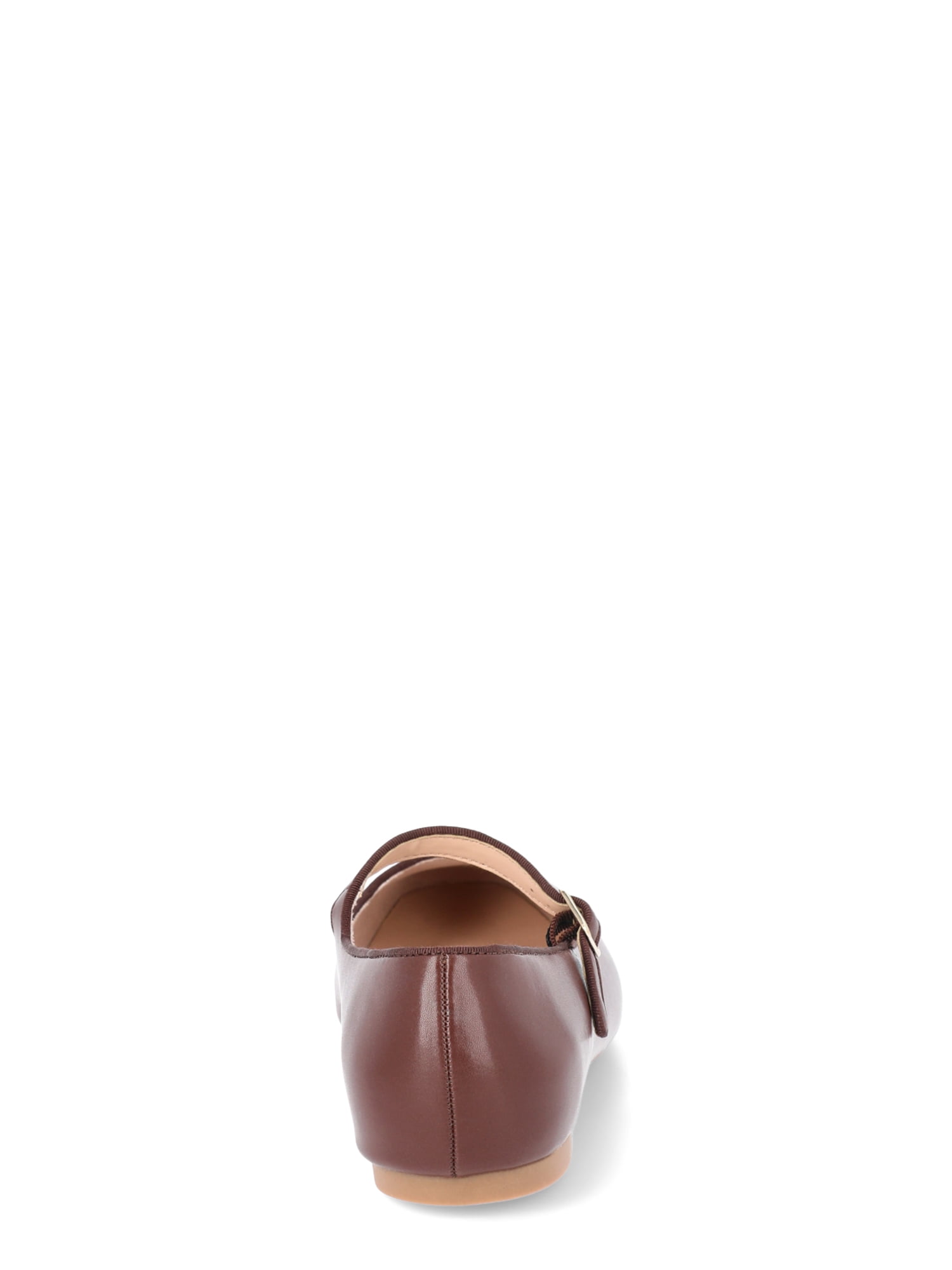 Time and Tru Women's Faux Leather Mary Jane Flats, Wide Width Available