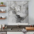 thumbnail image 5 of Grey Ombre Marble Sheer Curtains 45 Inches Long, Gray Marble Crack Abstract Modern Light Filering Curtains, Breathable Simi Curtain Privacy Drapes for Kitchen Bathroom Small Window Treatment, 5 of 9