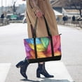 thumbnail image 4 of FORMRS Canvas Laptop Tote Bag for Women with 15.6" Computer Compartments Shoulder Handbag, Vibrant Leaves Pattern, 4 of 7