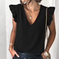 thumbnail image 4 of Njoeus Women's Tank Tops 2024 Casual Summer Ruffle Sleeveless V-Neck T-Shirt Loose Tanks Elegant Tunic Blouses S-XXL, 4 of 9