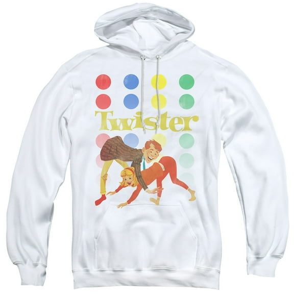 Twister Old School Twister Adult Pullover Hoodie Sweatshirt White