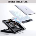 thumbnail image 4 of 16inch Single Fan Lap Chill Mat - Aluminum Panel Laptop Cooling Pad, Heat Protection Laptop Cooler, Adjustable Foldable, 4 of 4