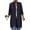 Navy, variant on Full Zip Long Jacket for Women Fall Spring Winter Outwear No Hood Casual Mid-length Sweatshirt Coat with Pocket (XL, White)