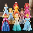 thumbnail image 1 of Paquete de 8 figuras de acción de vestir princesas de Disney, juguetes para niñas, regalos (colores aleatorios) brillar Electrónica, 1 of 1