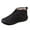 A Black, variant on Women's Flat Winter Warm Plush Ankle Boots Fleece Lined Slip On Short Boots Wide Width Comfortable Non Slip Walking Shoes White Size 6