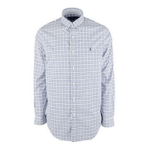 $98.50 Polo Ralph Lauren Men's, Classic Fit Performance Plaid Shirt, Blue, S