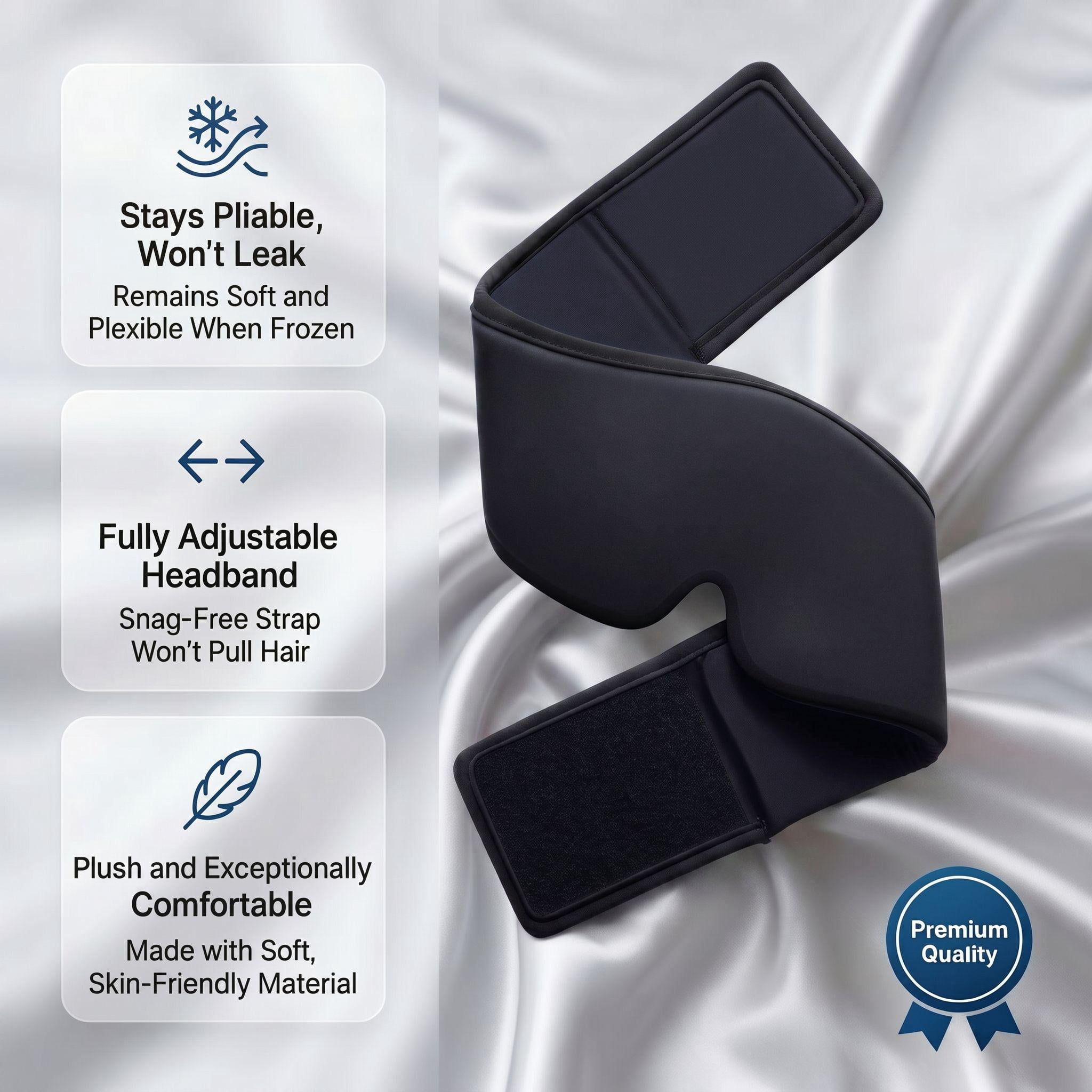 FACEMOON Reusable Cooling Gel Eye Mask, Cold Compress for Puffy Eyes & Dark Circles, Relaxing Sleep Eye Mask