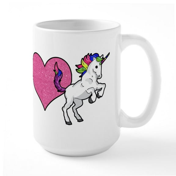 CafePress - I Love Unicorns - 15 oz Ceramic Large White Novelty Mug