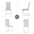 thumbnail image 6 of 6 Pieces Dinner Chairs, Faux Leather Dinning Chairs with High Backrest and Upholstered Cushion Seat, Modern Dining Table Chairs with C-shaped Metal Legs,Gray+Silver, 6 of 9