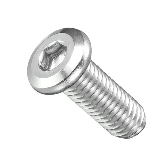 Flat Head Hex Socket Cap Screws Bolts(M8-1.25x20) 10Pcs, 304 Stainless Steel Hex Socket Furniture Bolts Countersunk Screws - for Furniture Woodworking Project, Silver Tone