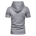 thumbnail image 3 of Zylarhe Mens Tshirts, Men's Fashion Hooded T Shirt Zipper T Shirt Short Sleeved Tops Men's Summer Breathable Tops Classic T Shirts for Men Grey L, 3 of 3