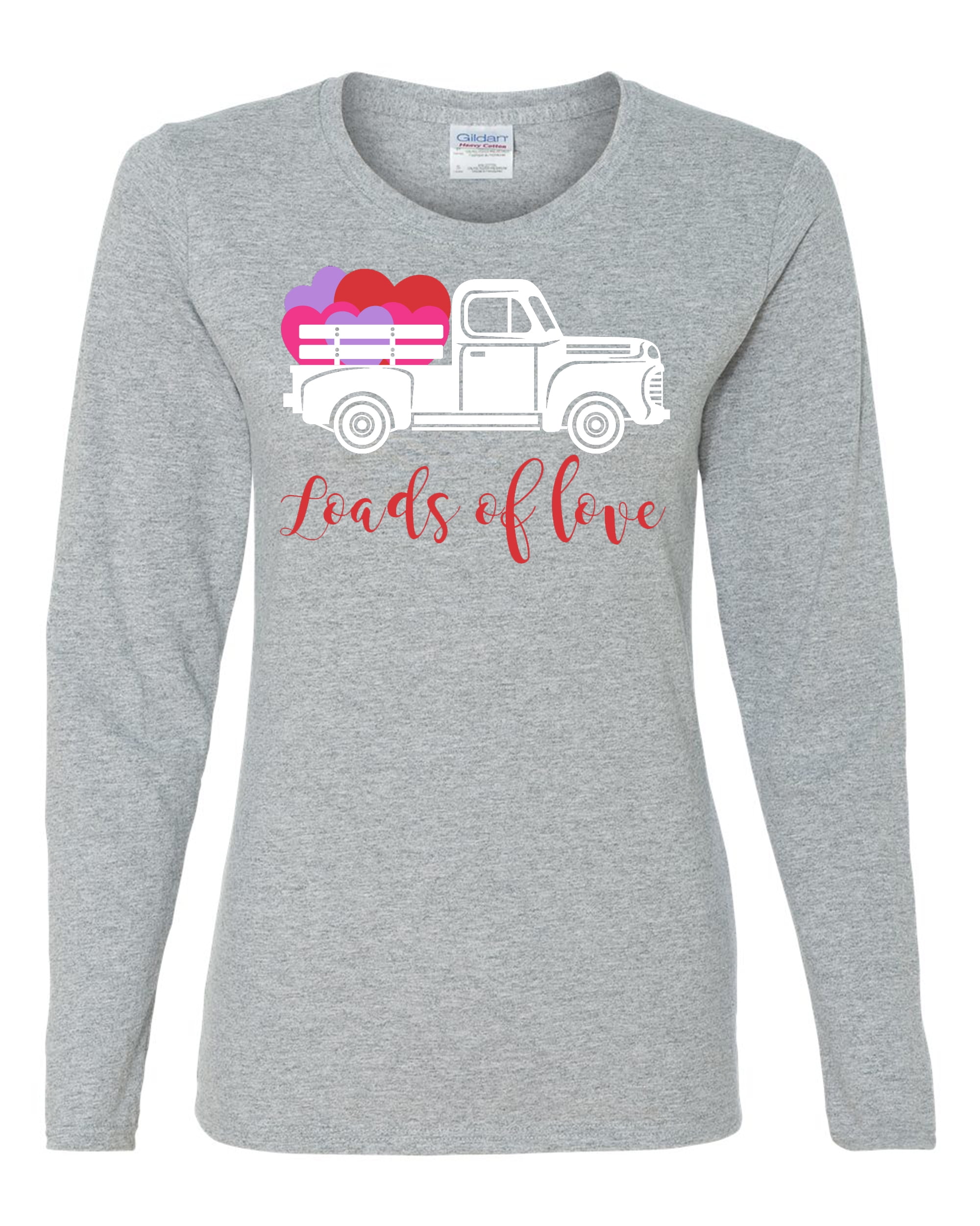 Loads of Love Valentine's Day Women's Long Sleeve Shirt Ash - Picture 13 of 15