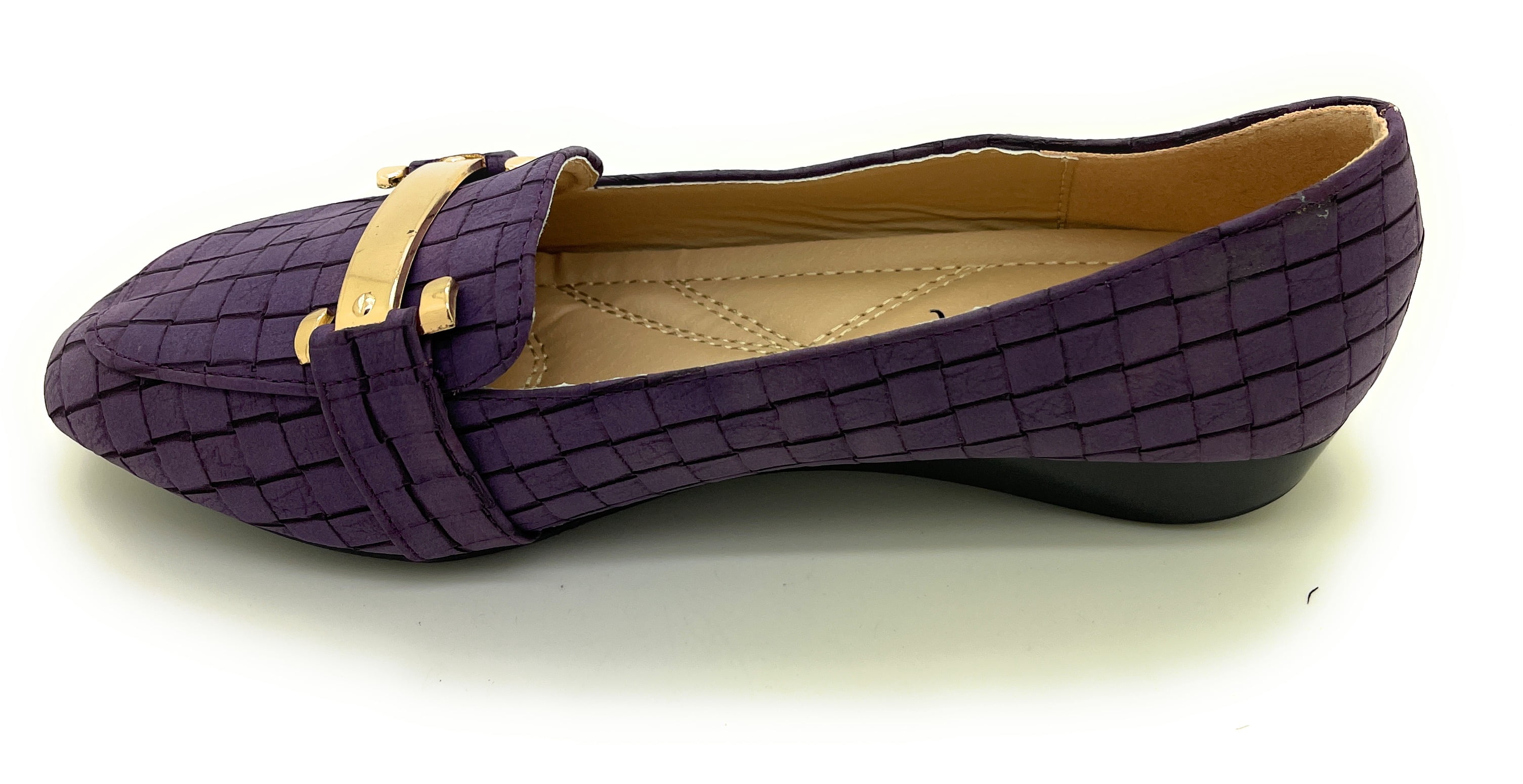 Gold Buckle Wedge Flat
