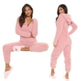 thumbnail image 1 of GPOECD Combinaison Pyjama à Capuche Patchwork pour Femme, Manches Longues, Fermeture Éclair devant, avec Poches Pratiques, Rouge, TG Bleu Pâle, m, 1 of 5