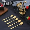 thumbnail image 4 of ORUYROP Gold Small Swan Base Holder With Gold 8 Pcs Flower Spoon Set,Stainless Steel Reusable Tea Scoops Stirring Spoon Coffee Spoon, 4 of 7