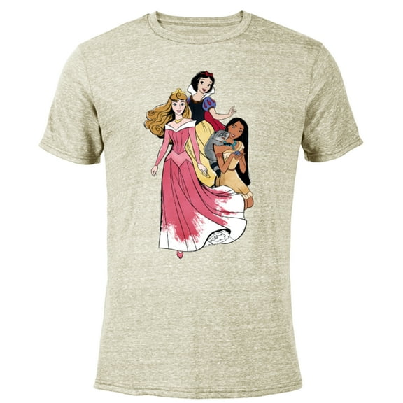 Disney Princess Aurora Pocahontas Snow White - Short Sleeve Blended T-Shirt for Adults - Customized-Yellow