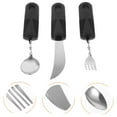 thumbnail image 1 of VERDANVERSE 1Set Anti-Shake Adaptive Utensils for Adults Black Stainless Steel Non Slip Durable Tableware, 1 of 6