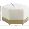 thumbnail image 3 of Meridian Furniture Marquis Cream Velvet Ottoman, 3 of 9