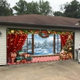 thumbnail image 5 of 16X7FT Christmas Garage Door Decorations Winter Christmas Wooden Window Decoration Kids Door Cover Farmhouse Snow Pine Tree Party Decor Birthday Banner Cabin Xmas Photo Background Photography Backdrop, 5 of 5