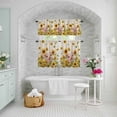 thumbnail image 6 of Kitchen Window Curtains Valance and Tier Set, Rustic Blossom Sunflower Pig Rod Pocket Tier Curtains and Valance 3 Piece Set, Spring Floral Animal on Linen Window Treatment for Bedroom Living Room, 6 of 9