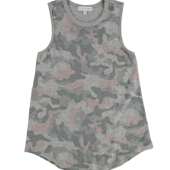 P.J. Salvage Womens Camo Pajama Sleep Tank Top, Grey, Small