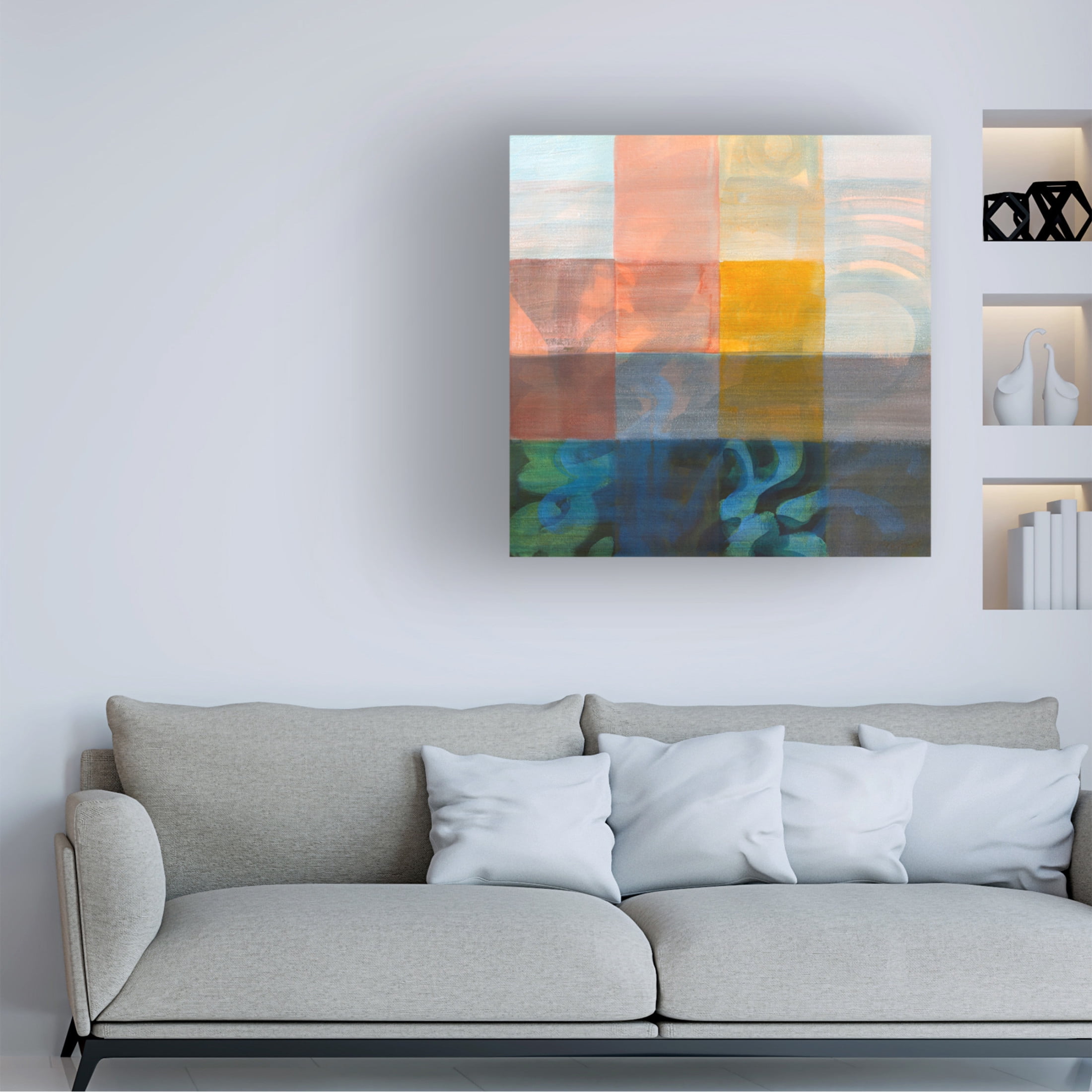 Canvas Wall Art - Mark David Smith 'Aquaculture 3' Wall Art for Living Room, Bedroom, or Office Décor by Trademark Fine Art - 18 x 18 Inches