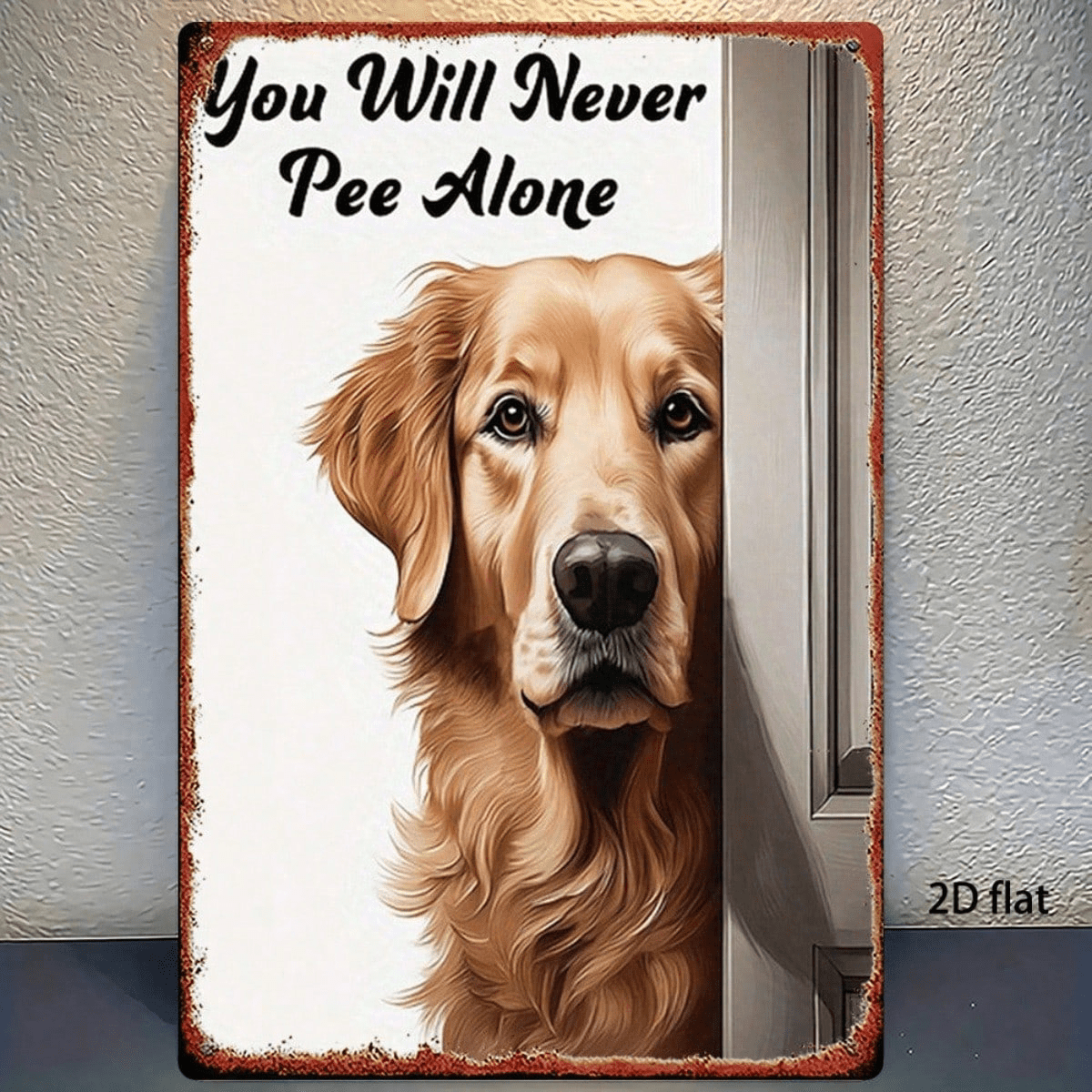 Golden Labrador Dog Metal Tin Sign 8x12 Inch" Vintage Waterproof Rustproof, Wall Art Home Bar Garage Club Decor