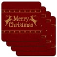 thumbnail image 1 of Merry Christmas Holiday Reindeer Low Profile Novelty Cork Coaster Set, 1 of 3