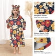 thumbnail image 3 of FORMRS Wearable Blanket Hoodie with Sleeves for Kids Cozy Flannel Sweatshirt, Red Floral, 3 of 7