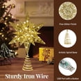 thumbnail image 4 of Lewondr Christmas Star Tree Topper with Timer Function,11 inch Multilayer Hexagonal Tree Toppers with 8 Light Modes for Home Holiday Xmas, USB Remote Controlled,Champagne gold, 4 of 9