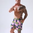 thumbnail image 5 of Mens Quick Dry Printed Short Swim Trunks with Mesh Lining Swimwear Bathing Suits - L, 5 of 7