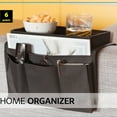 thumbnail image 4 of Cozeii Large Capacity Armrest Organizer 12.2x7.5x7.1 Inch, Sofa Caddy with Multiple Pockets & Tray for Phone Remote Drinks, No Assembly Chair Side Storage Bins, Coffee, 4 of 8
