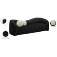 thumbnail image 2 of Meridian Furniture Kali Black Faux Shearling Teddy Fabric Sofa, 2 of 15