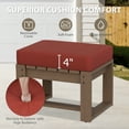 thumbnail image 5 of EAGLE PEAK Natural Real Wood Cedar Ottomans with Red Cushions, Slat Top for Garden Lawn Porch Balcony, Square, 5 of 9