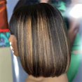 thumbnail image 4 of Peluca Rina Bob, 25 cm, pelo humano, densidad 200%, degradado, 1B/30, 4 of 6